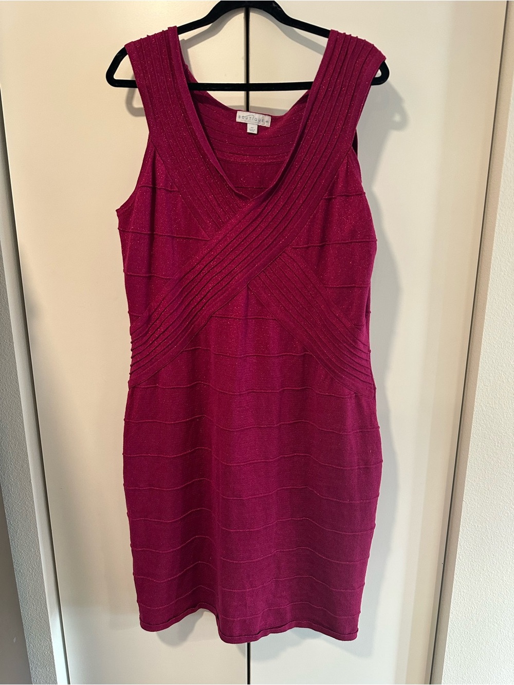 boutique Magenta Sparkles a shimmer Sleeveless Bandage Bodycon Dress 2x